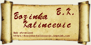 Božinka Kalinčević vizit kartica